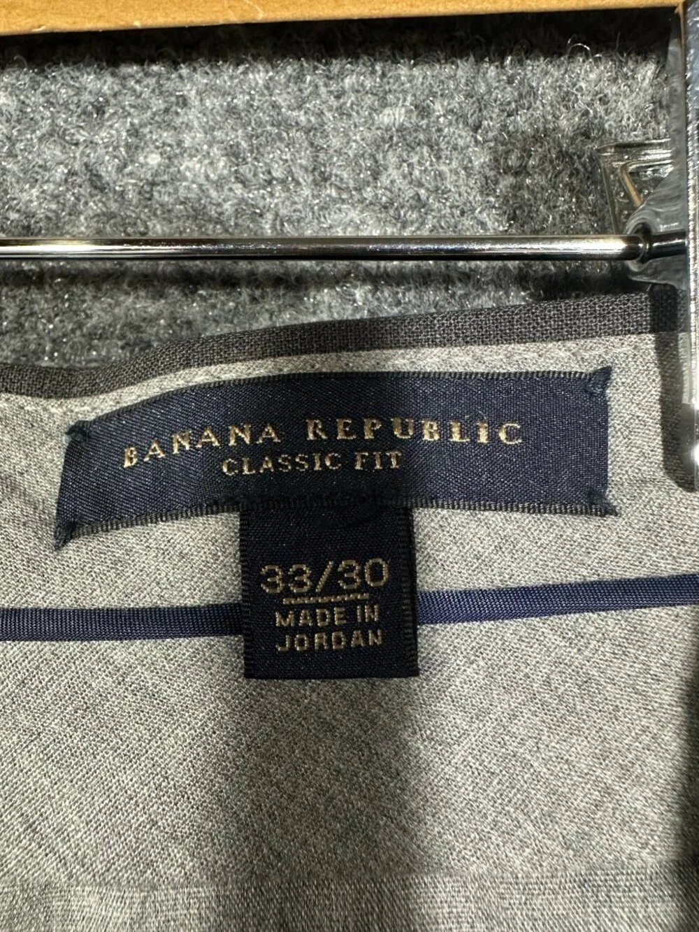Banana Republic Pants Mens 33 Classic Gray Wool Dress Flat Front Pockets Lined